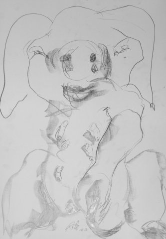 martin franke der tag am hedonismus 1-66x48 zeichnung 2014001